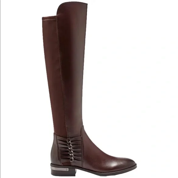 Vince Camuto Prolanda Women's Leather Tall Strappy Knee High Riding Boots 6M